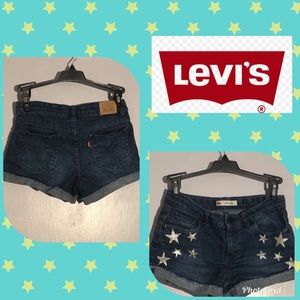 Blue with stars Levi jean shorts